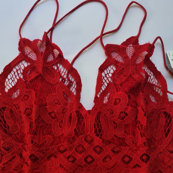 Free People Adella Womens Cami in Red - Picture 3 of 11